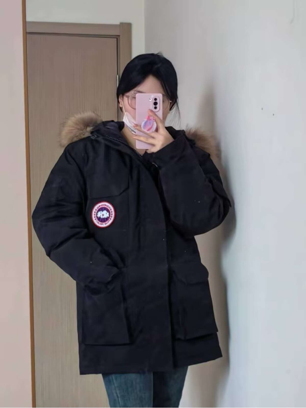 Canada Goose Black Down Parka with Fur-Trim Hood